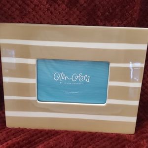 Brand new Coton Colors Tan and White Striped  Frame